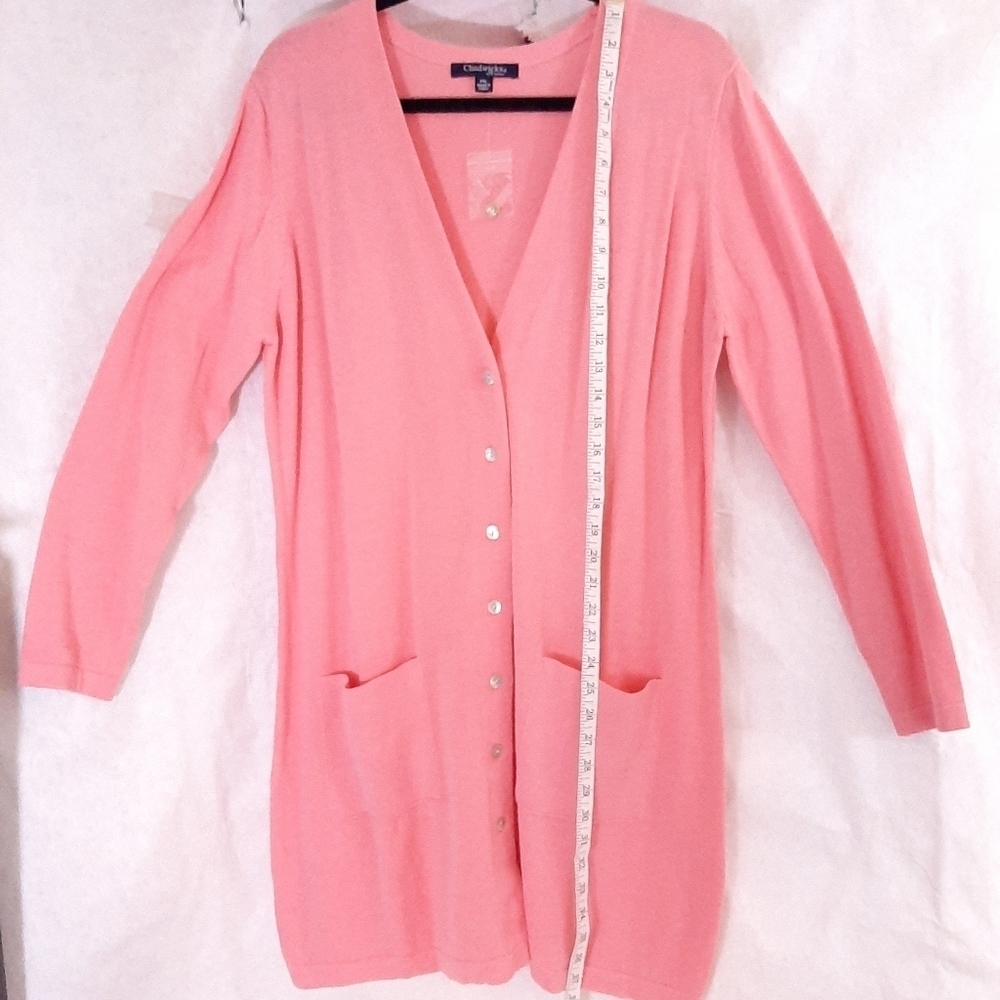 Chadwicks Sweater Duster Peach Salmon - Size XLP - Picture 4 of 8